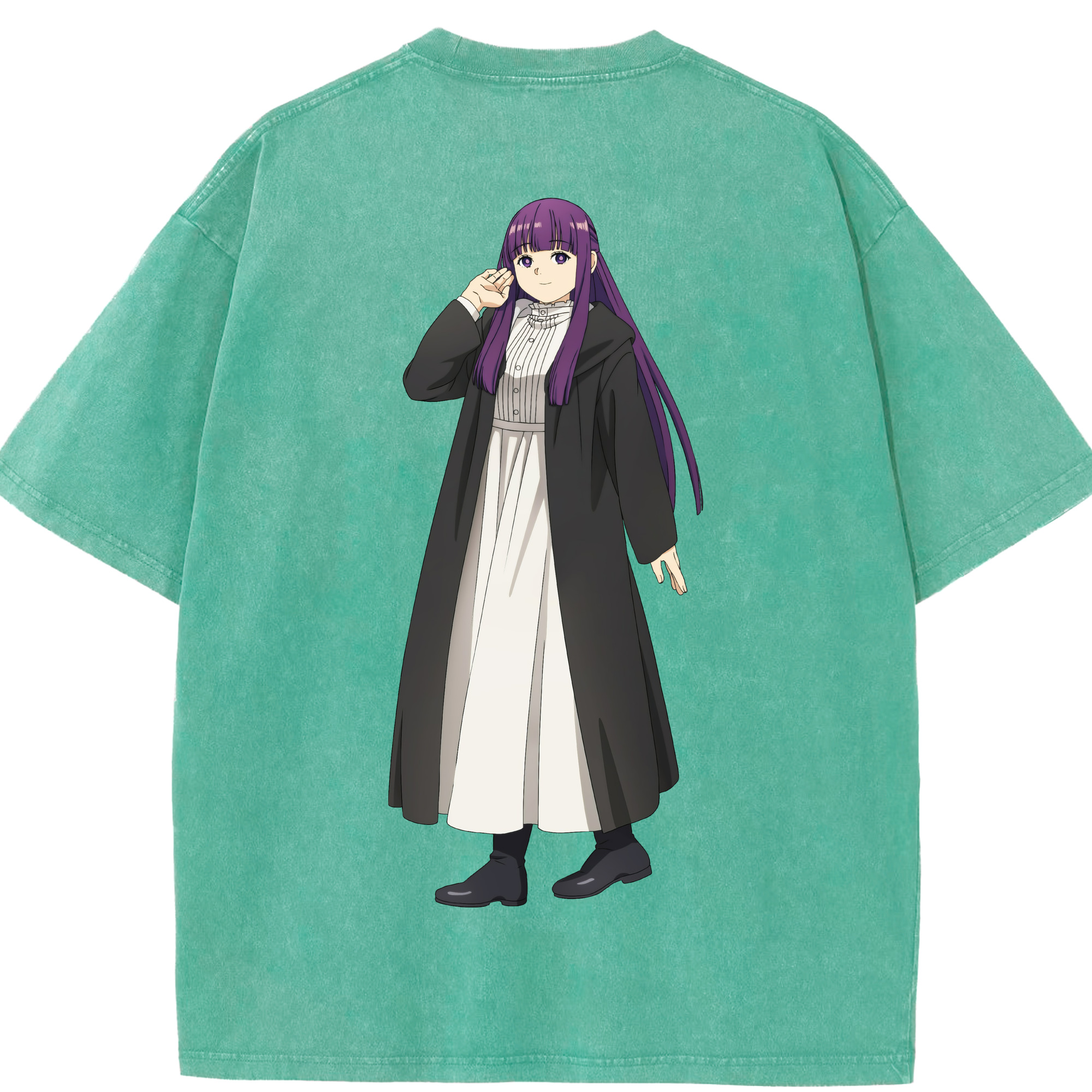 （画像用） 葬送のフリーレン Frieren 綿100% ヴィンテージ風 半袖Tシャツ（背面プリント）